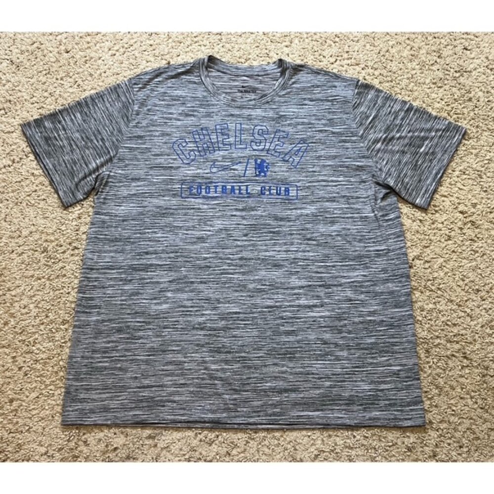 Chelsea Football Club Nike Men Dri Fit Gray Velocity Tee Shirt Sz 2XL XXL EUC FC